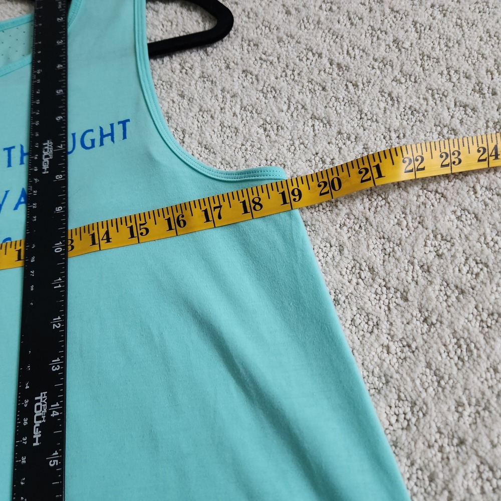 Womens Elsa Frozen Graphic Active Tank Top Blue Perforated Back size L 12-14 - Picture 4 of 8